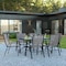 Flash Furniture 7PC Patio Set-55" Glass Table, 6 Gray Chairs TLH-089REC-303CGY6-GG - alternate 1